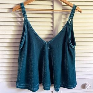 Teal velvet tank top. Perfect for a night out!
